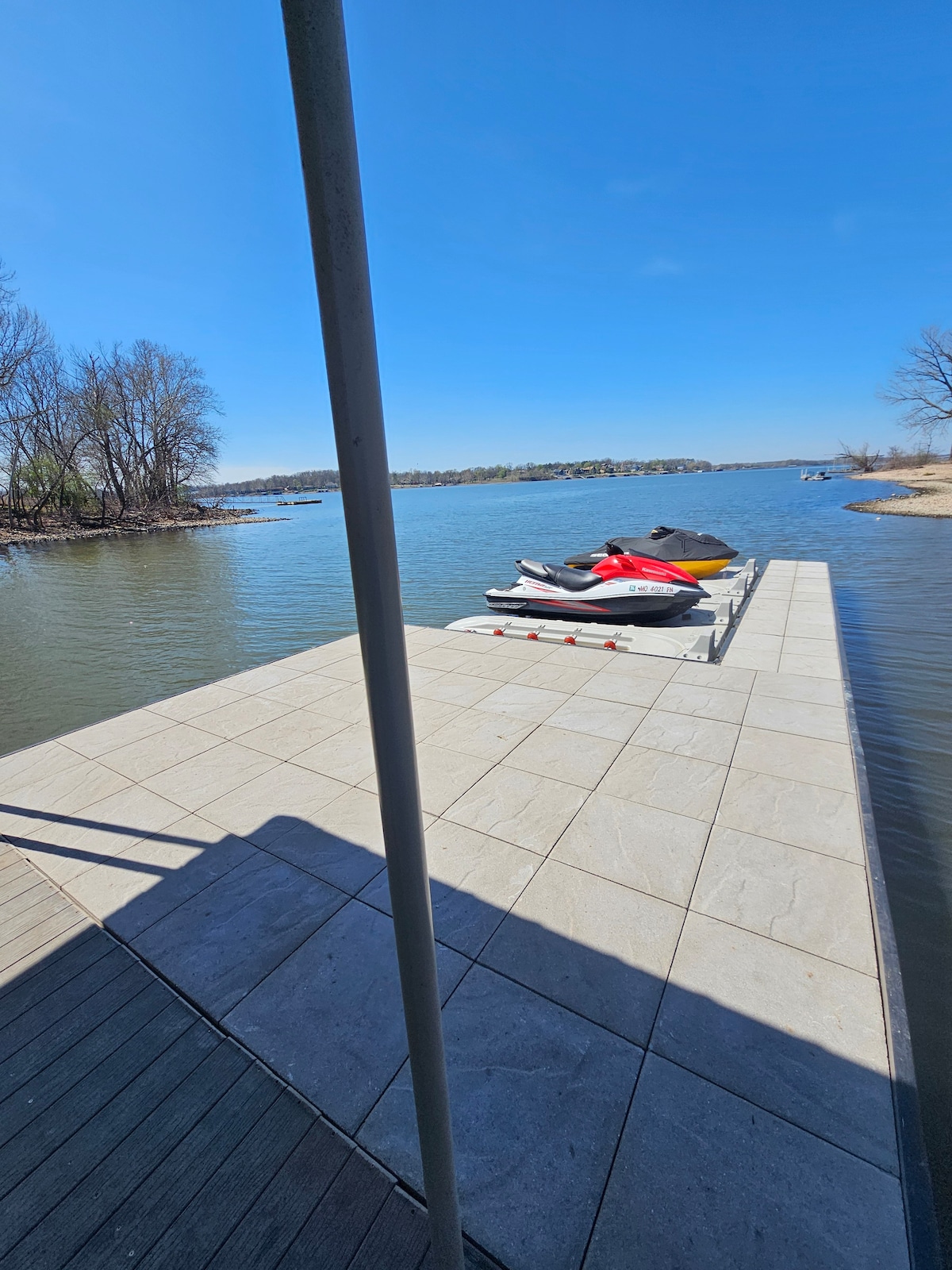 Private dock with jet ski